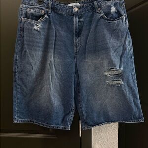 Distressed Denim Shorts